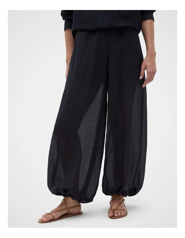 Semi Sheer Crinkle Pant in Twilight Blue image 3
