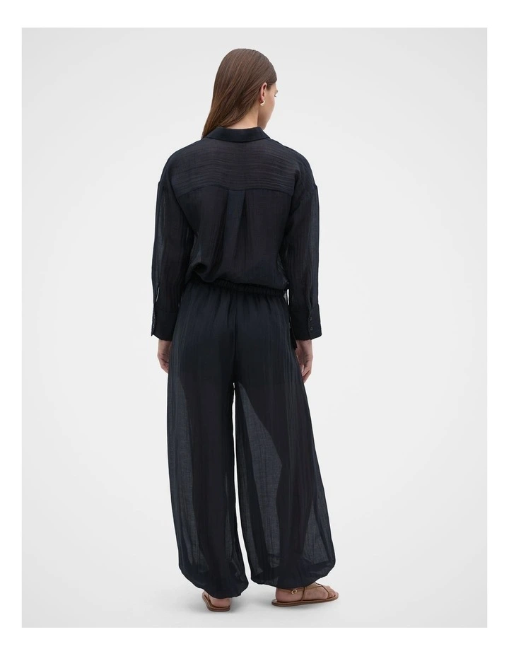 Semi Sheer Crinkle Pant in Twilight Blue image 4