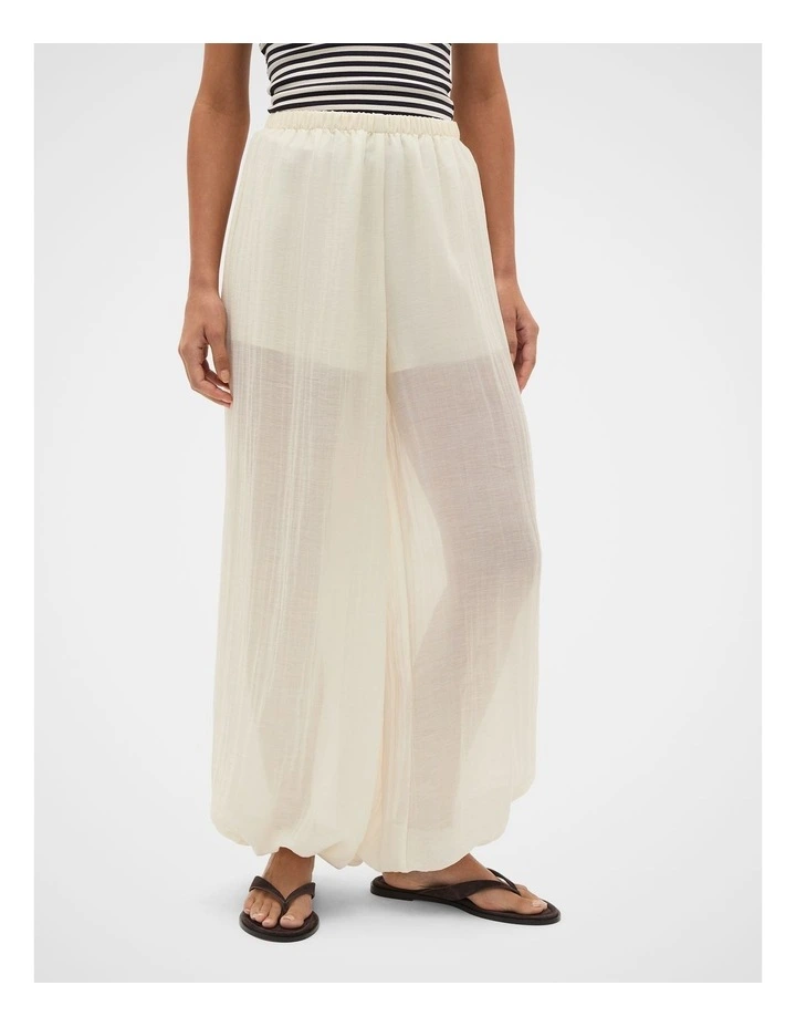 Semi Sheer Crinkle Pant in Coconut Cream image 2