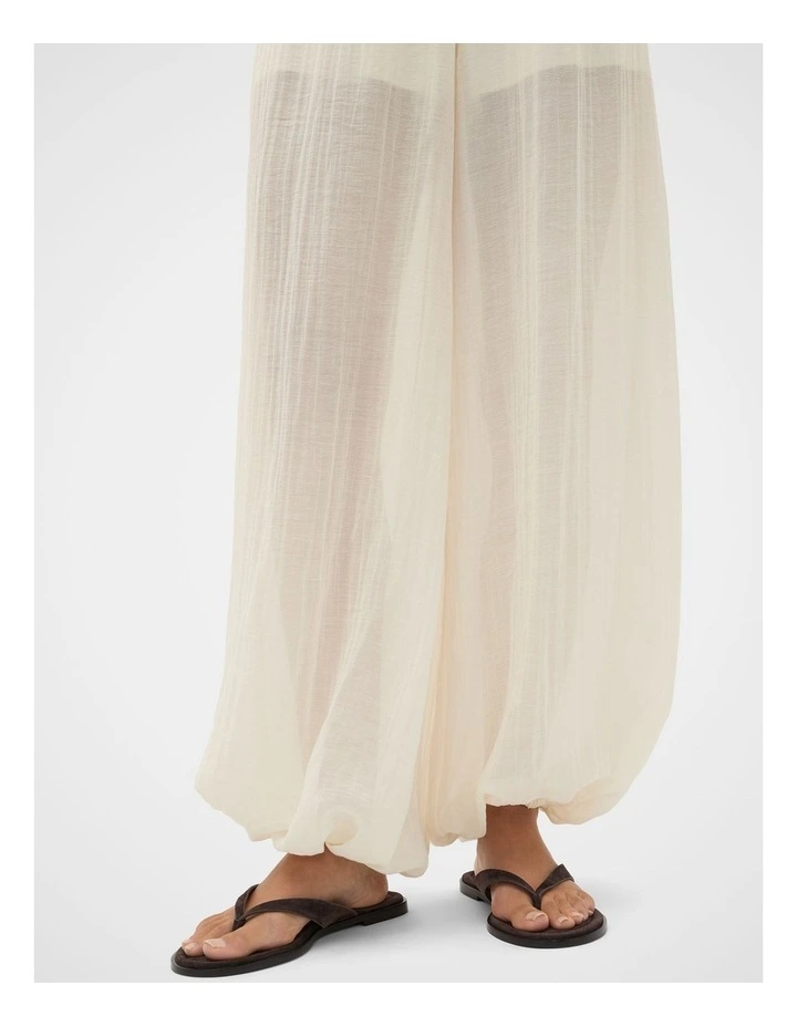 Semi Sheer Crinkle Pant in Coconut Cream image 3
