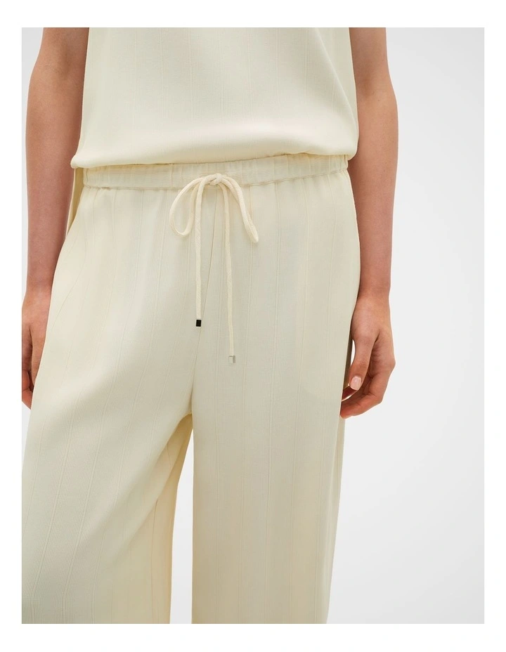 Textured Self Stripe Pant in Coconut Cream image 4