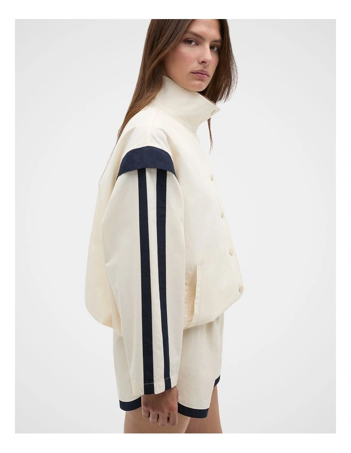 Contrast Trim Jacket in Coconut Cream image 2