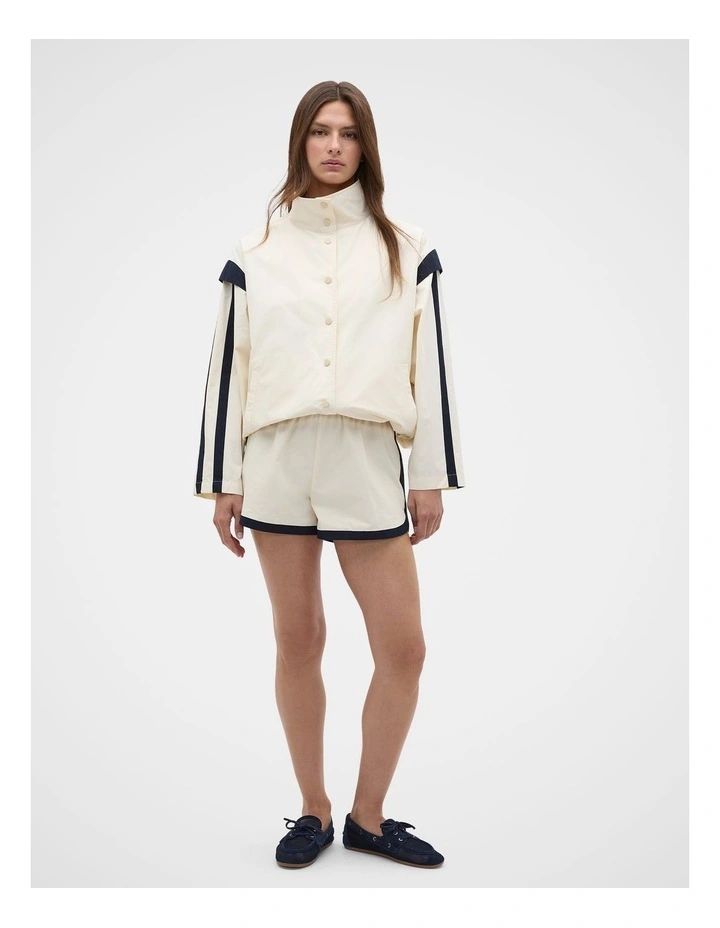 Contrast Trim Jacket in Coconut Cream image 3