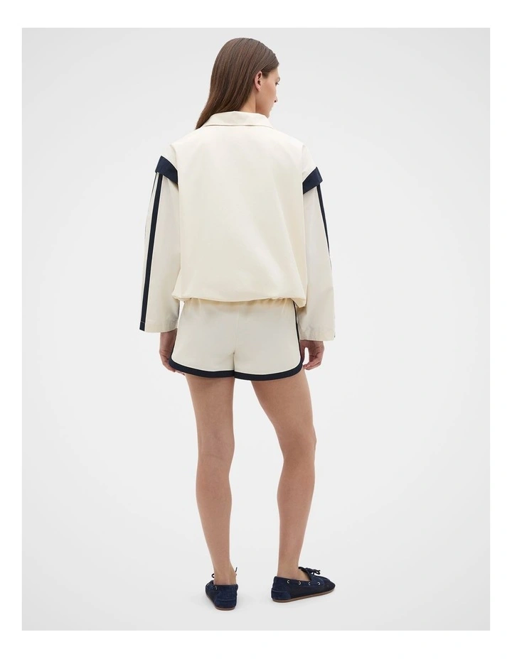 Contrast Trim Jacket in Coconut Cream image 4