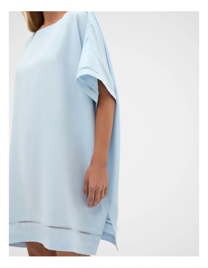 Boat Neck Poncho in Ice Blue image 2
