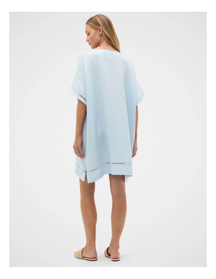 Boat Neck Poncho in Ice Blue image 3