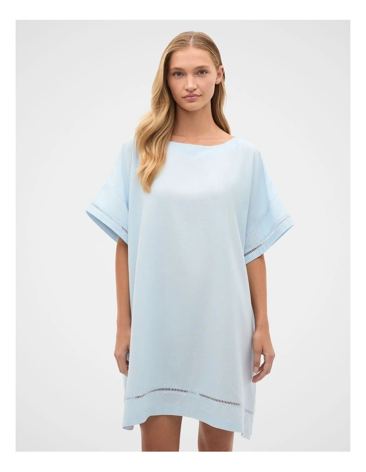 Boat Neck Poncho in Ice Blue image 4