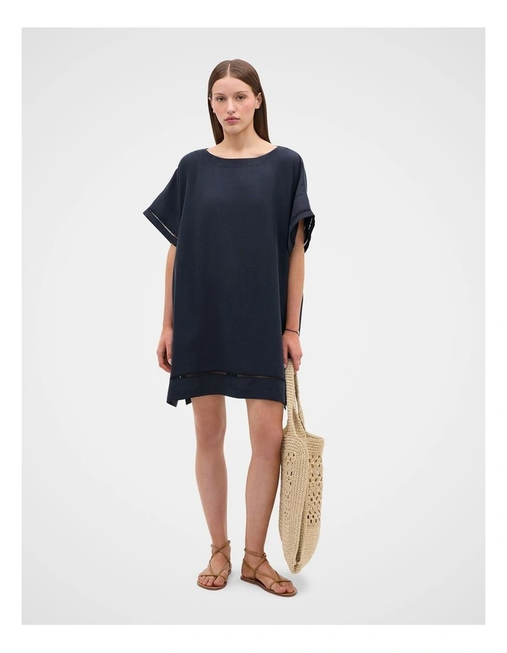 Boat Neck Poncho in Twilight Blue image 1