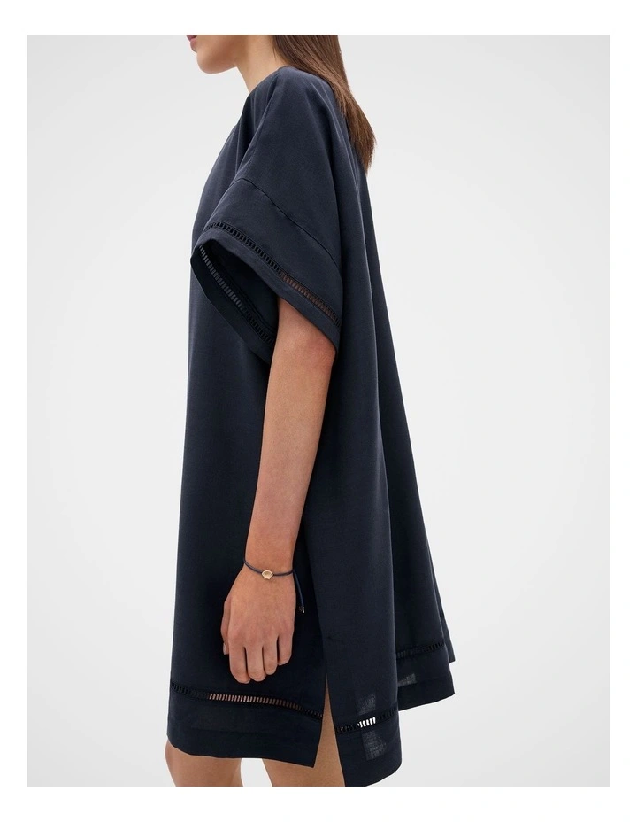 Boat Neck Poncho in Twilight Blue image 2