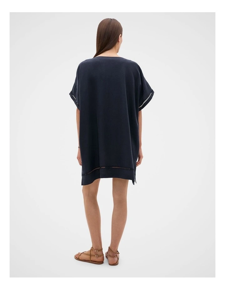 Boat Neck Poncho in Twilight Blue image 3