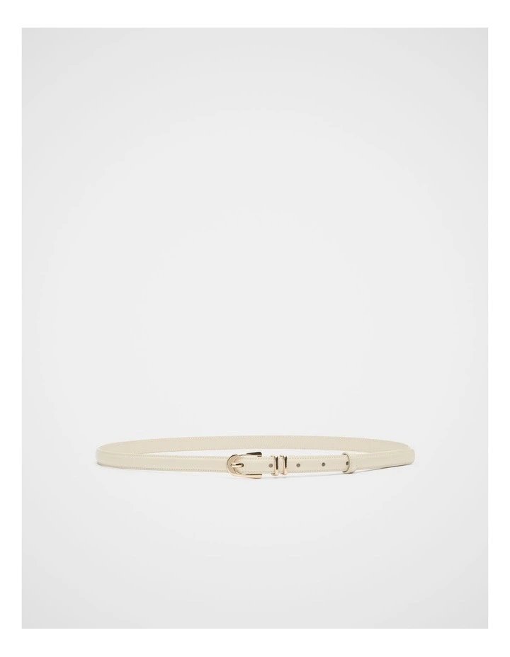 Avah Narrow Leather Belt in Stone image 1