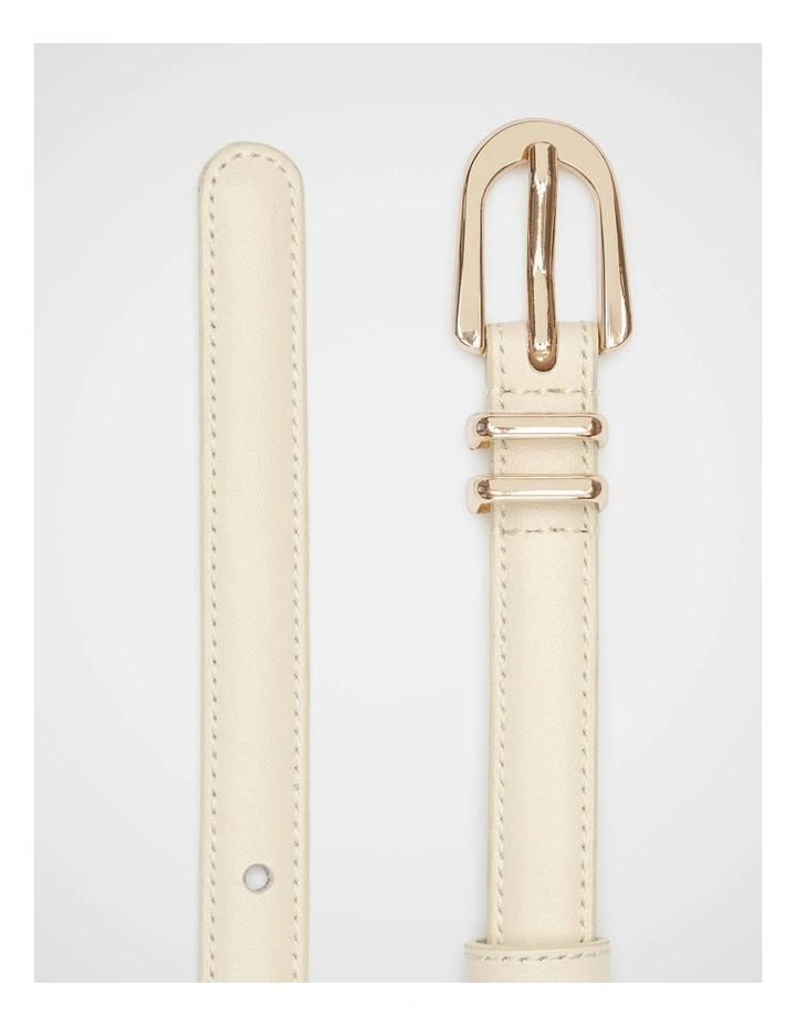 Avah Narrow Leather Belt in Stone image 3