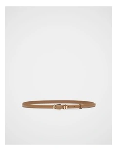 Avah Narrow Leather Belt in Tan