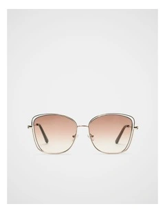 Leah Metal Frame Sunglasses in Gold