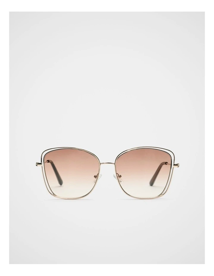 Leah Metal Frame Sunglasses in Gold image 1