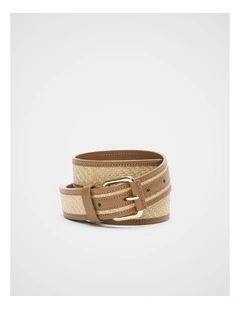 Allegra Woven Belt in Tan