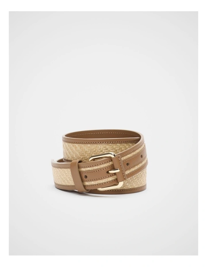 Allegra Woven Belt in Tan image 1