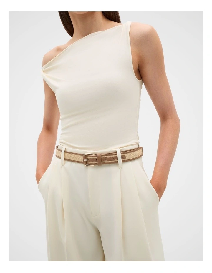 Allegra Woven Belt in Tan image 2