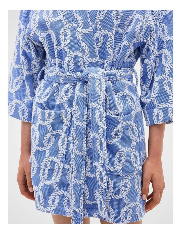 Rope Pool Robe in Sapphire Blue image 2