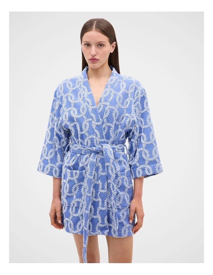 Rope Pool Robe in Sapphire Blue image 4