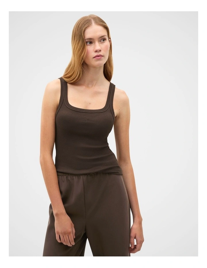 Core Heritage Rib Tank in Dark Espresso image 4