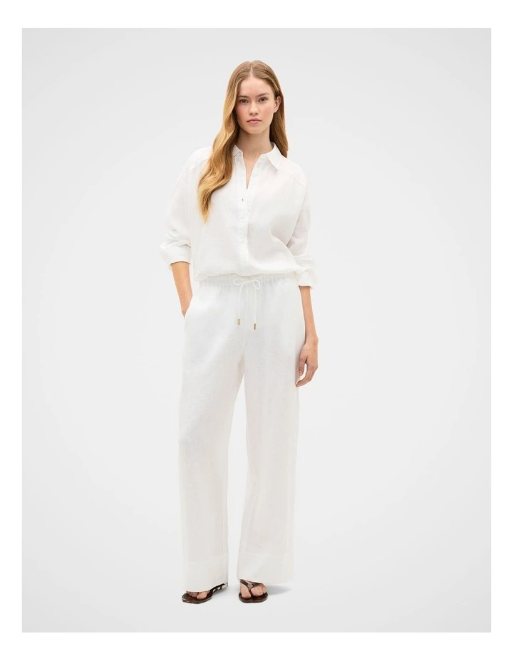 Core Linen Tie Pant in Whisper White image 1
