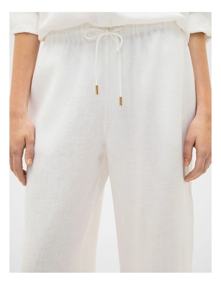 Core Linen Tie Pant in Whisper White image 2