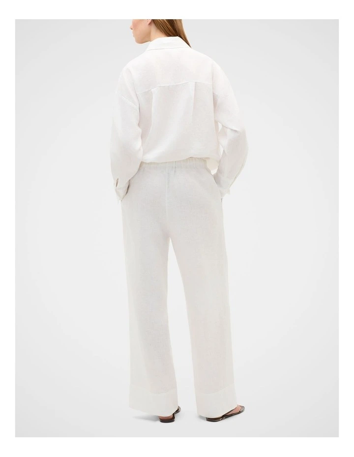 Core Linen Tie Pant in Whisper White image 3