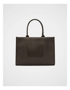 Structured Woven Tote in Dark Espresso