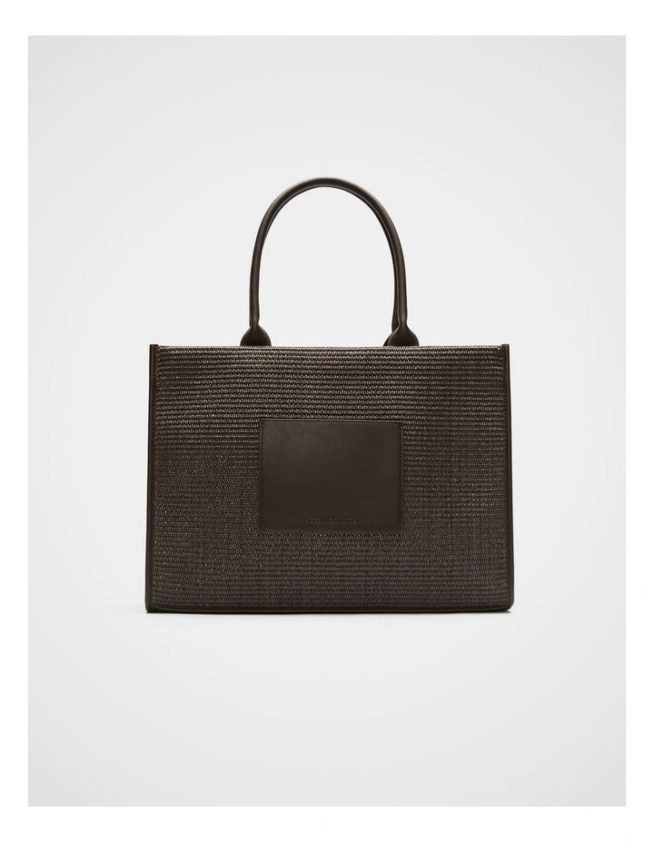 Structured Woven Tote in Dark Espresso image 1
