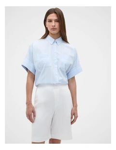Cotton Stripe Pocket Shirt