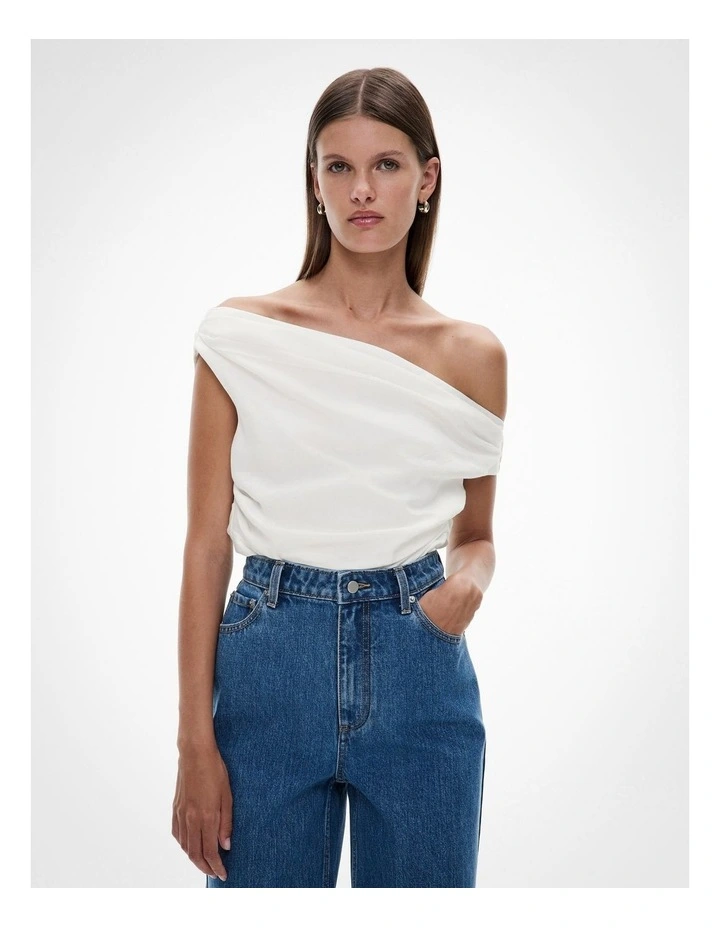 Off Shoulder Top in Fresh White image 1