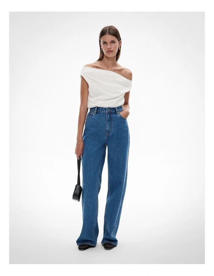 Off Shoulder Top in Fresh White image 2
