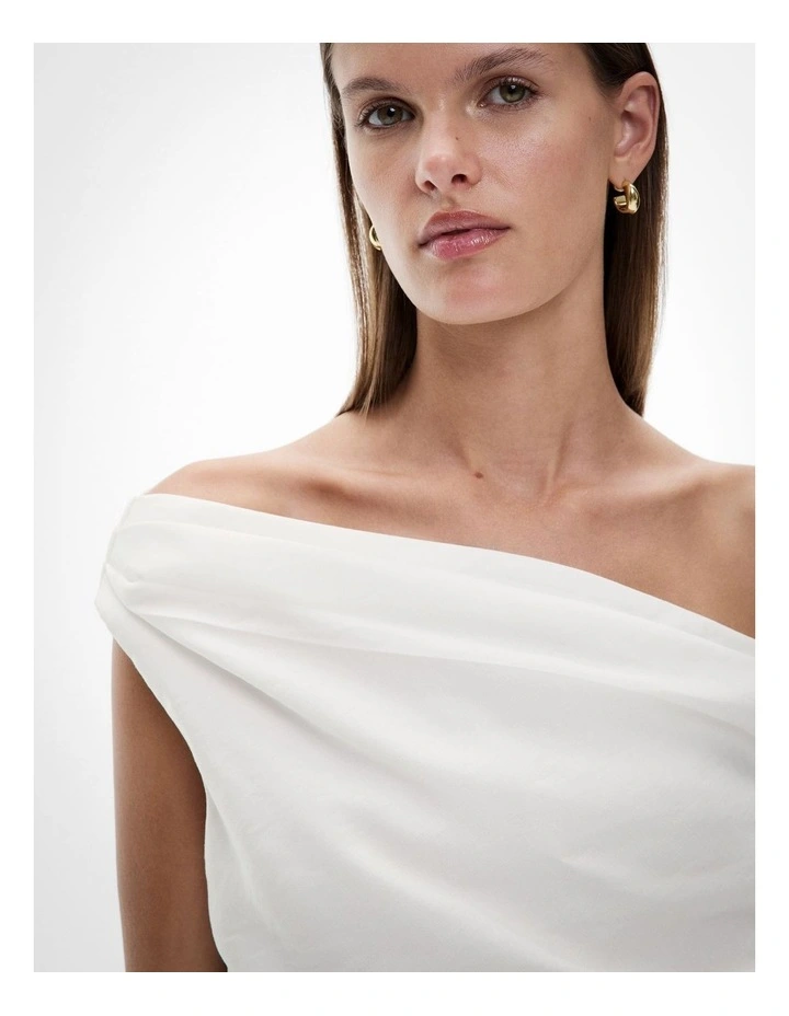 Off Shoulder Top in Fresh White image 3