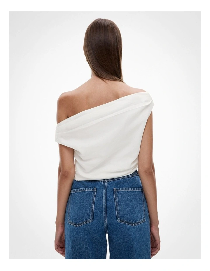 Off Shoulder Top in Fresh White image 4