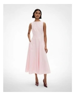 Panelled Midi Dress in Powder
