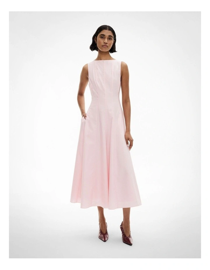 Panelled Midi Dress in Powder image 1