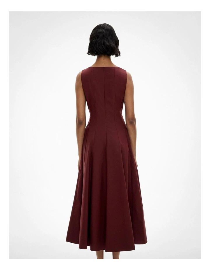 Panelled Midi Dress in Bordeaux image 4