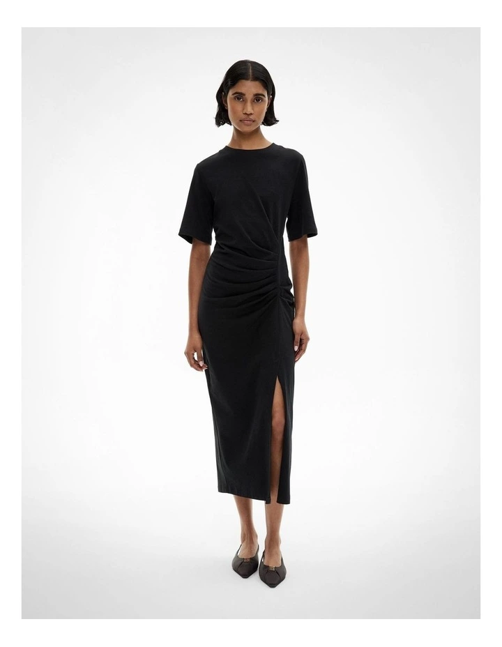 Longline Tee Dress in Black image 1