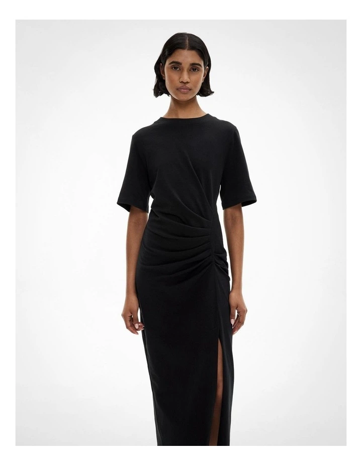 Longline Tee Dress in Black image 2