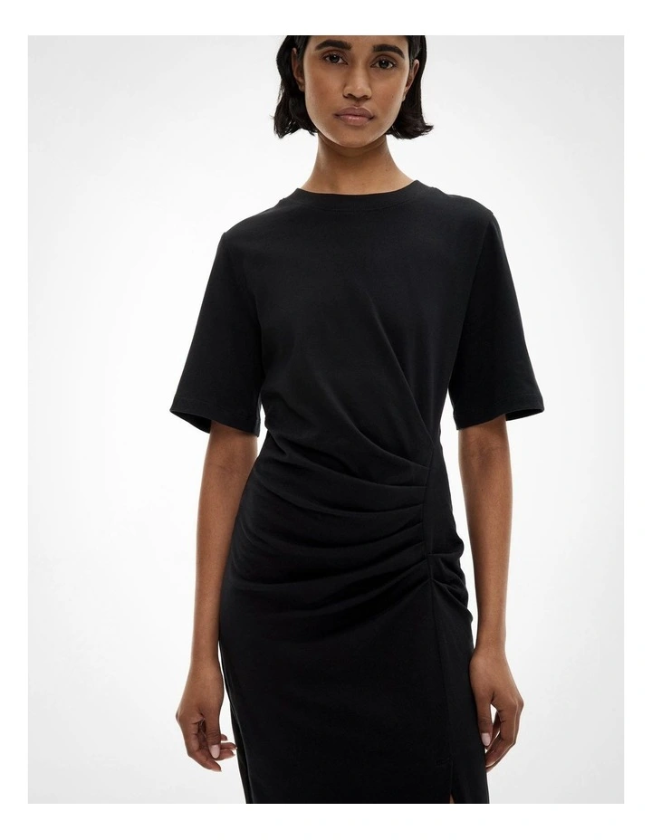 Longline Tee Dress in Black image 3