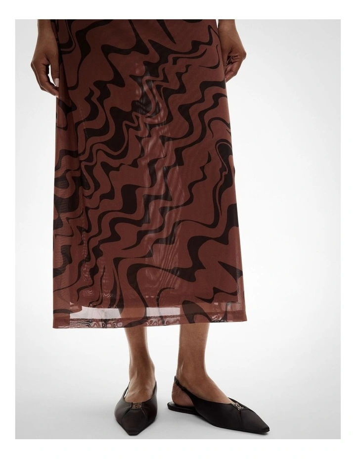 Mesh Drape Tank Dress in Maple Rose Print image 4