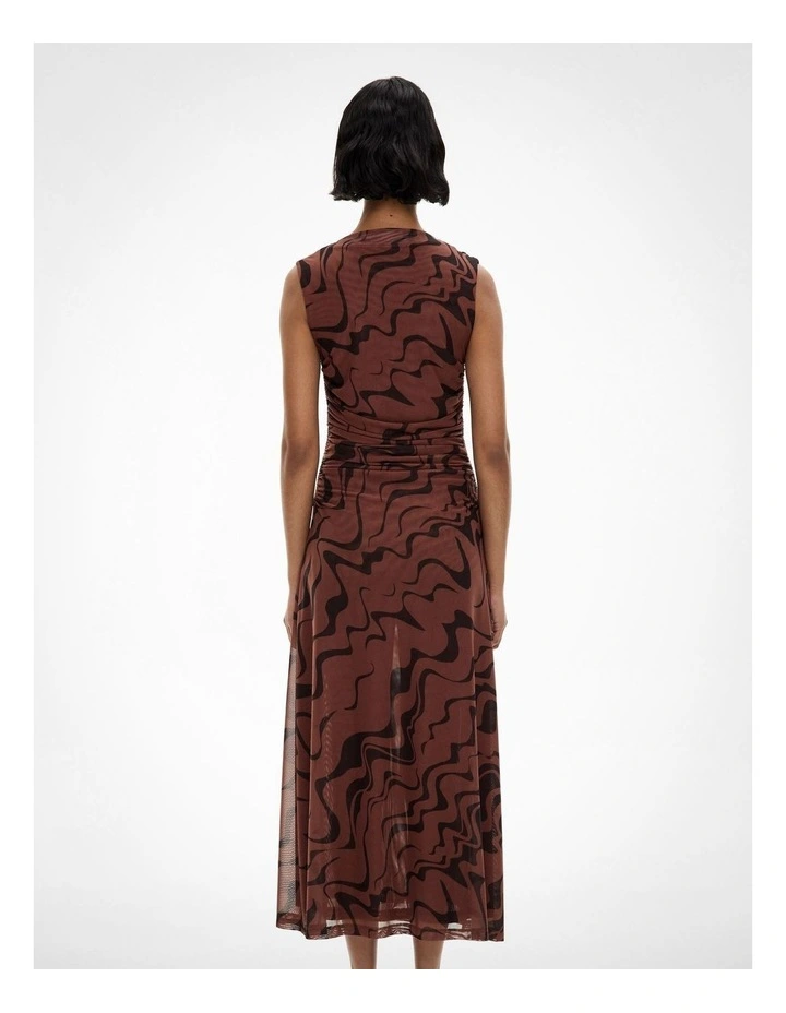 Mesh Drape Tank Dress in Maple Rose Print image 5