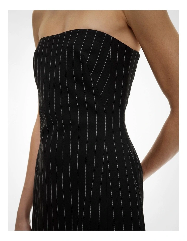 Strapless Mini Dress in Black Stripe image 3
