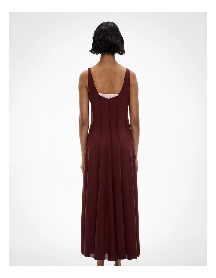 Contrast Layer Dress in Bordeaux image 4