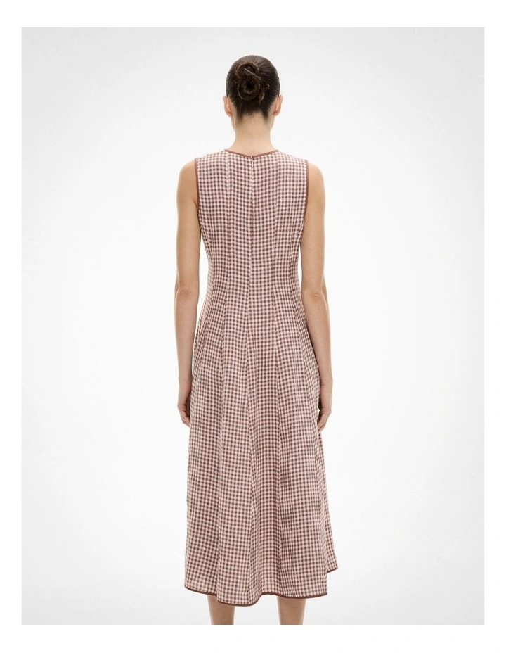 Linen Seam Dress in Maple Gingham image 5