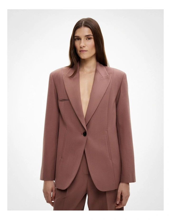 Piped Pocket Blazer in Maple Rose image 1