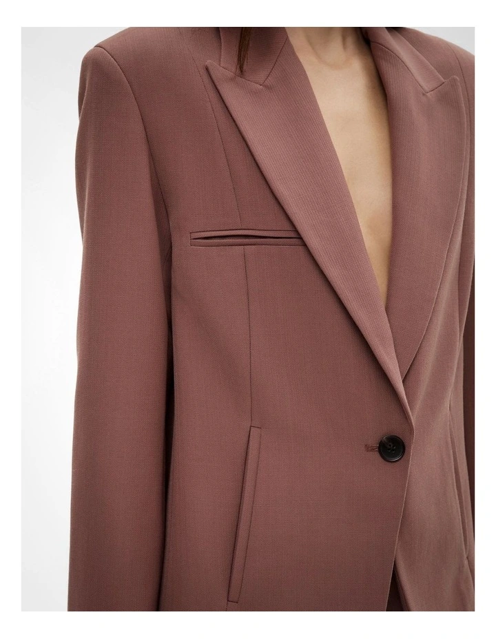 Piped Pocket Blazer in Maple Rose image 3