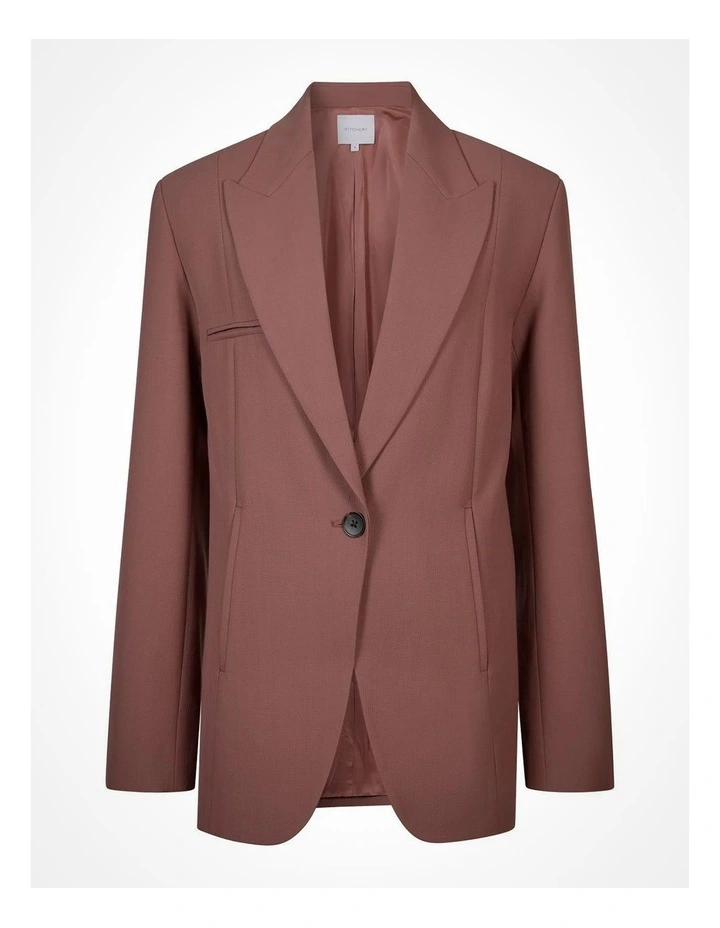 Piped Pocket Blazer in Maple Rose image 6