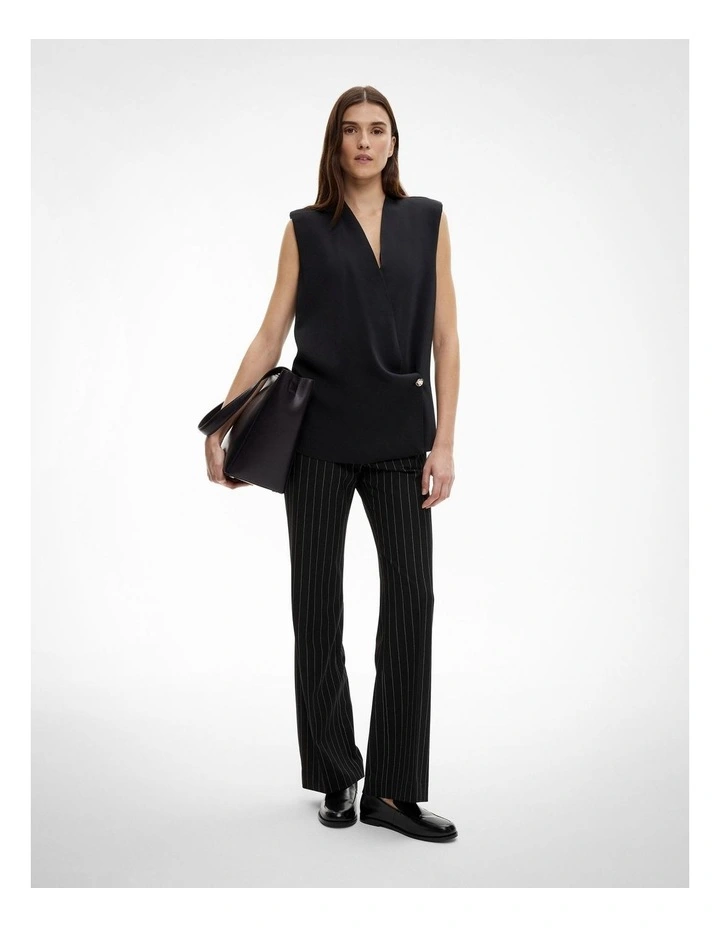 Straight Hem Vest in Black image 2